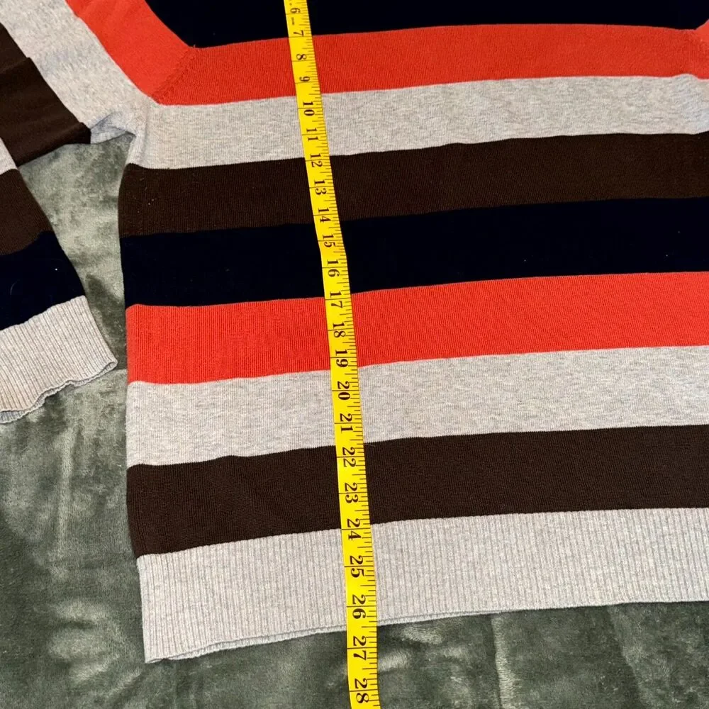 Old Navy Sweater Men's Large Multicolor Striped 100% Cotton Long Sleeve Pullover